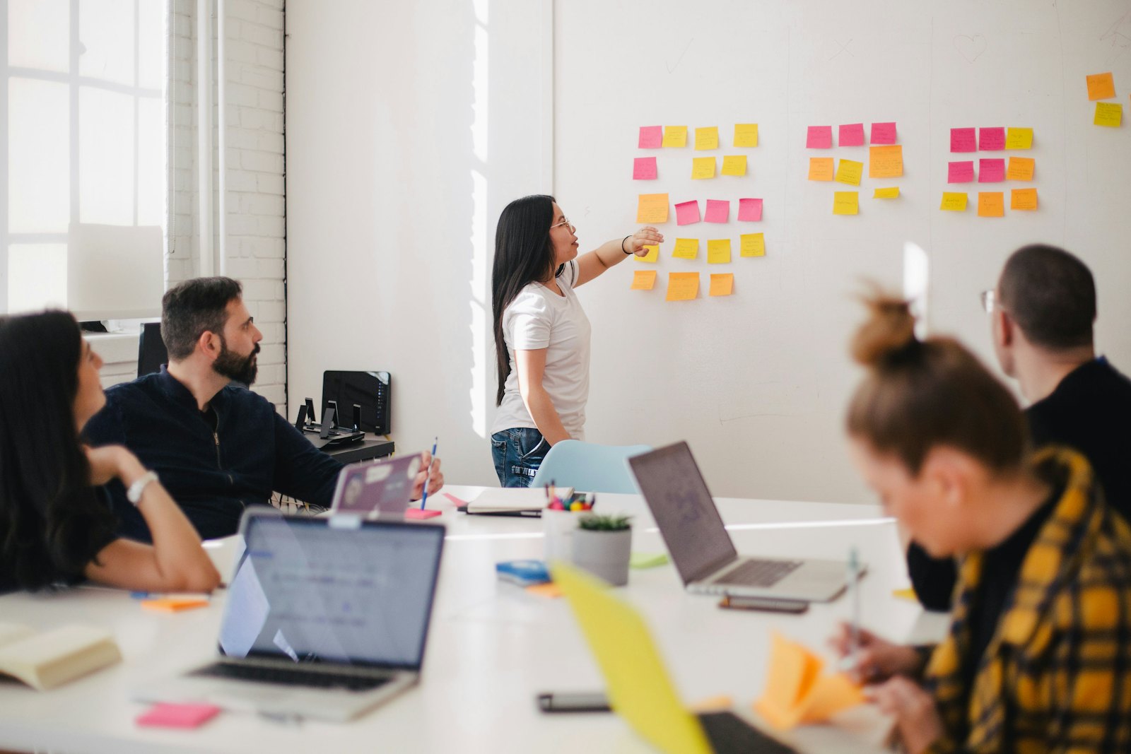 Team collaborating on a growth strategy during a planning session
